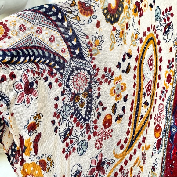 Stunning paisley boho kimono Cape/cover up w shabby chic beach vacay vibe - Picture 14 of 15